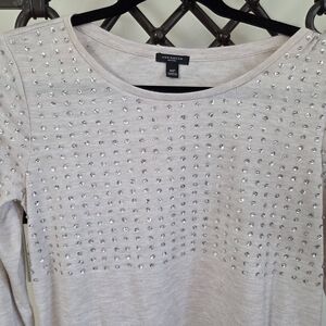 Ann Taylor Women's Tan Studded Long Sleeve Top